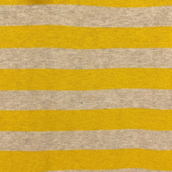 Loft 3/4 Sleeve Pullover Sweater Womens Sz M Yellow Beige Striped Tie Back Neck - Picture 3 of 7